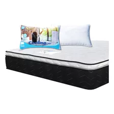 Colchón Matrimonial Serta Plus One + 2 Almohadas Memory Foam Color Negro