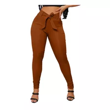 Calça Clochard Feminina Bengaline Com Laço Sem Zíper