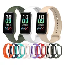 Pulseira Silicone Borracha Para Xiaomi Amazfit Band 7 Cores Cor Preto