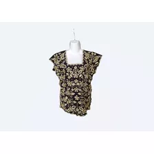 Blusa Yucateca Bordada Lino Modelo Elegancia Talla 44