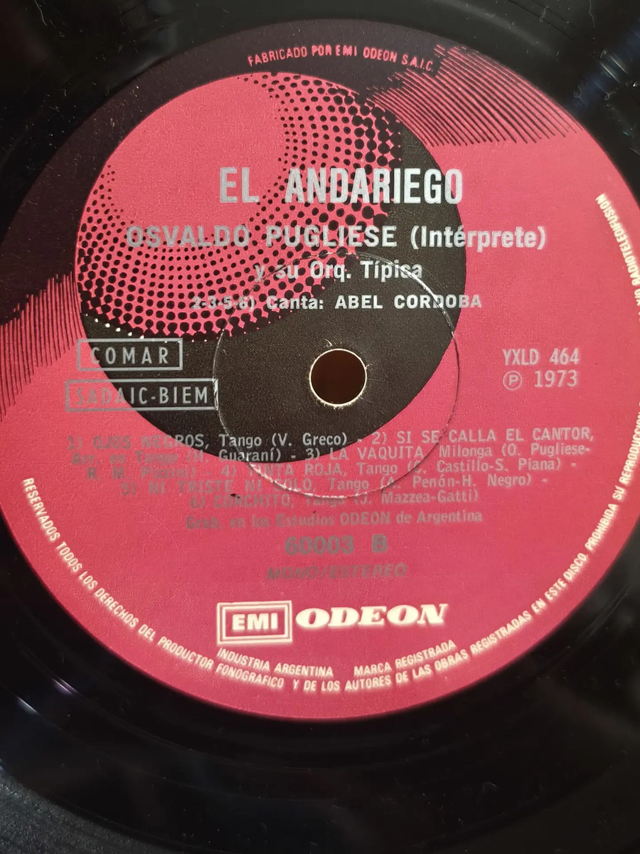 Osvaldo Pugliese Y Su Orquesta Típica - El Andariego - vinilo 1973