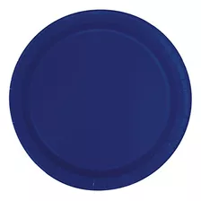 Platos De Pastel De Papel Azul Marino, 20ct