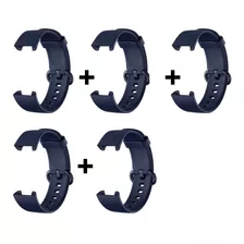 Kit 5 Pulseiras Para Xiaomi Mi Watch Lite Silicone Navy Blue