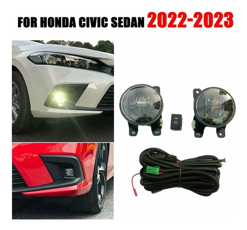 2 Luces Antiniebla Led Para Compatible Con Honda Civic Foto 3