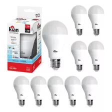 Kit 10 Lâmpadas Led 12w Bulbo Branco Frio 6500k E27 Kian