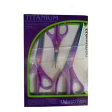 Kit 3 Tesouras Titanium Rainbow - Westman