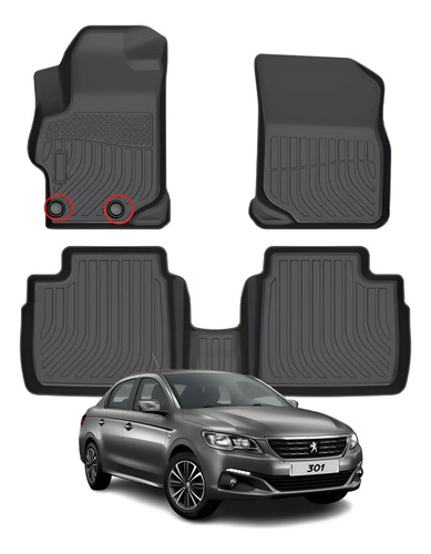 Cubre Pisos Calce Perfecto Peugeot 301 - 3 Piezas
