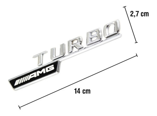 Logo X2 Emblema Mercedes Benz Amg Turbo Cromado 14 X 2.7cms Foto 2