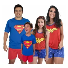 Kit 3 Pijama Familia Feminino Masculino Curto Verão Promoção