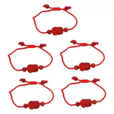 Pulseras De Ágata Tejida Roja Para Mujer