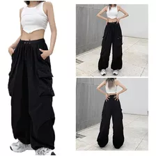 Calça Cargo Feminina, Bolso Com Aba, Ajuste Descontraído, Pe