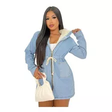 Parka Feminina Forrada Com Capuz Moda Feminina 