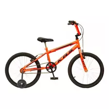 Bicicleta Infantil Krs Rebaixada Aro 20 1v Freios V-brakes Cor Laranja Com Rodas De Treinamento