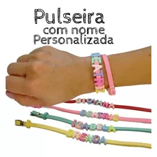 Pulseira Com Nome Personalizada Infantil Colorida