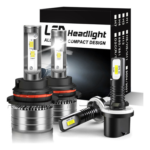 Kit De Faros Led 9007 De Alta Y Baja Intensidad, 6000 K