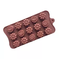 Molde Flores De Silicona Chocolate Bombon Gelatina Rosa Marg