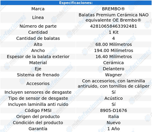 Balatas Delanteras Cermica Brembo Ford Ranger Xlt 2017 Foto 3