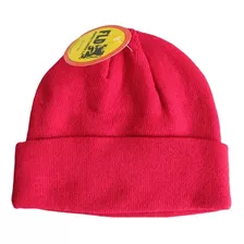 Gorro Rocky Liso De Lana Doble Rojo