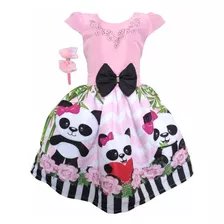 Vestido Panda Rosa + Tiara