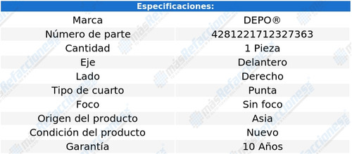 (1) Cuarto Punta Del Der S/foco Depo Cutlass 87_96 Foto 4