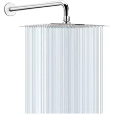 Regadera Lluvia 12 PuLG Acero Inox + Tubo 50cm Y Chapetón