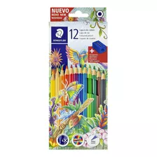 Pinturitas Staedtler 12 Lapices Colores Escolares +sacapunta