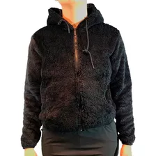 Campera Rush Town Lifestyle Mujer Peluche Negro Cli