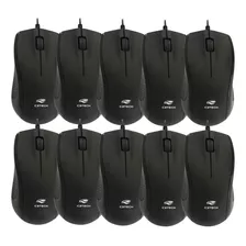 Kit 10 Mouse Optico Usb Ms26bk Preto C3tech Fio Mais Extenso