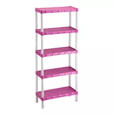 Estante Rosa Plástico Com 5 Prateleiras Agraplast Cod.915