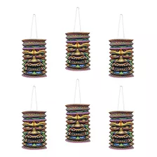 Linternas De Papel Tiki, 6 Piezas, Multicolores