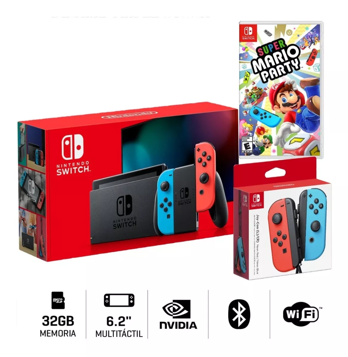 Consola Nintendo Switch 2019 + Joy Con + Super Mario Party
