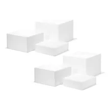 2 Juegos De 3 Cubos De Acrílico Blanco Brillante Base ...