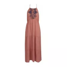 Maxidress Trevo 929-54 Salmon Bordado Outlet/saldosmchn