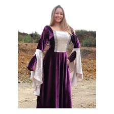 Vestido Medieval Luxuoso Princesa Roxo Lilás