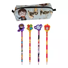 Estojo Harry Potter 4 Lápis Material Escolar Volta Às Aulas
