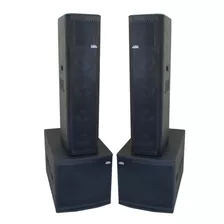 Kit Caixas Ativas Passivas Line Vertical Sub 18 4x8 3200w Sistema Sonorização Amplificado Igrejas Bandas Eventos Pro