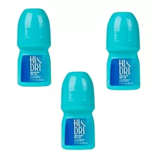 Hi & Dri Roll-on Unscented Kit 3 Un - Desodorante Azul 50ml