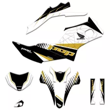 Kit Adesivo Gráfico Honda Pop 110i Design 2023 Moto Branca