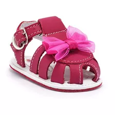 Sandalia Para Bebé De Niña Guarache Zapato Moño Rosa