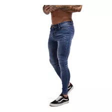 Calça Jeans Masculina Skinny Premium Destroyed Slim Lycra
