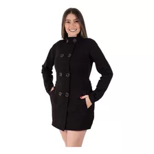 Sobretudo Moda Plus Size Liso Inverno Casaco Botoes