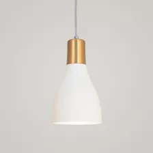 Luminária Pendente Lustre Teto Luxo Branco 1920 Com Dourado Cor Branco Com Dourado Bivolt