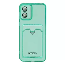 Funda Tarjetero Para Motorola Moto E13 Con Protector Cámara