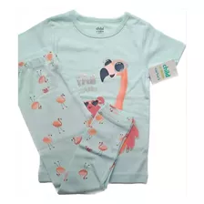 Conjunto Pijama Carters Bebê Azul Flamingo