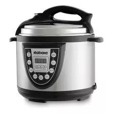 Panela De Pressão Elétrica Midi 5l Inox Com Preto 220v