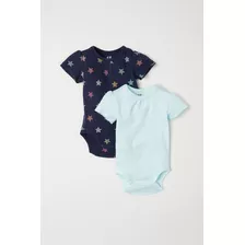 H&m!!! Pack 2 Bodys M/c Algodón Orgánico, Talle 2-3 Años