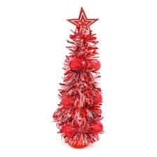 Árbol De Navidad, Decorado, Armado Metalizado 54 Cm, 12763 Color Rojo
