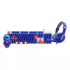 Kit Gamer Marvel Capitán America 3en1 Teclado Mouse Audífono