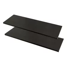 Kit 2 Prateleiras 150x20 Mdf Preto + Suporte Invisível