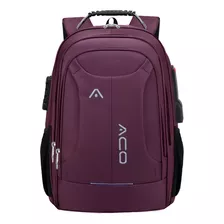 Mochila Notebook Reforcada Bolso Anti Furto Semi Impermeavel Cor Roxa